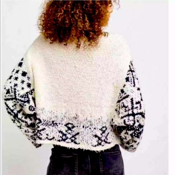 NWT Free People Evening Ivory Combo Oversize sweater small - Picture 3 of 8